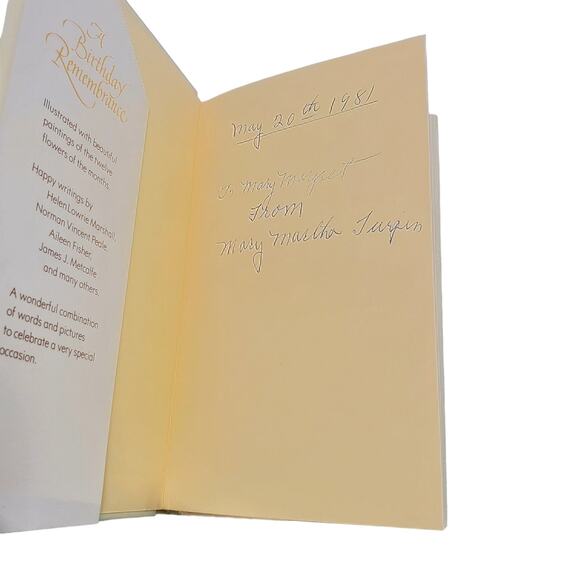 A Birthday Remembrance 1978 Hallmark Gift HC Dust Jacket USA Illustrated Vtg - Picture 4 of 11